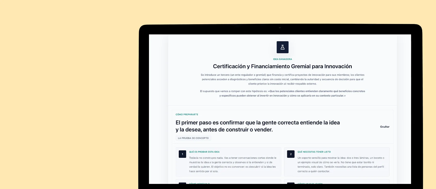 Fase de prototipado de Dekanto para probar una solución antes de invertir recursos